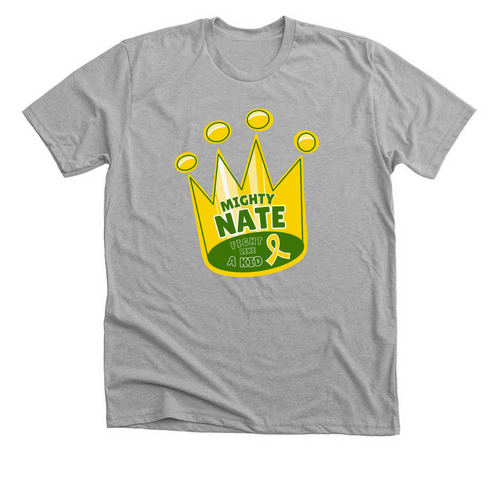Mighty Nate Green & Gold Shirt, a Athletic Heather Premium Unisex Tee