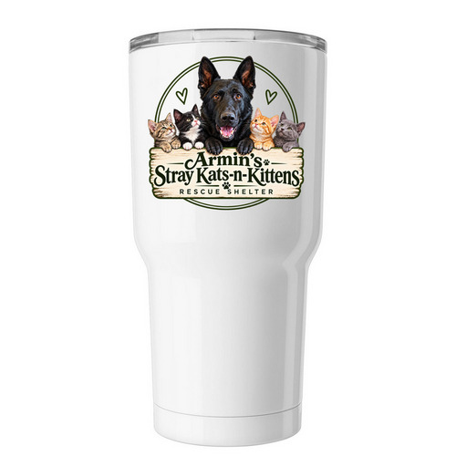 Armin?s Kat n Kitten Tumbler, a White Insulated Tumbler