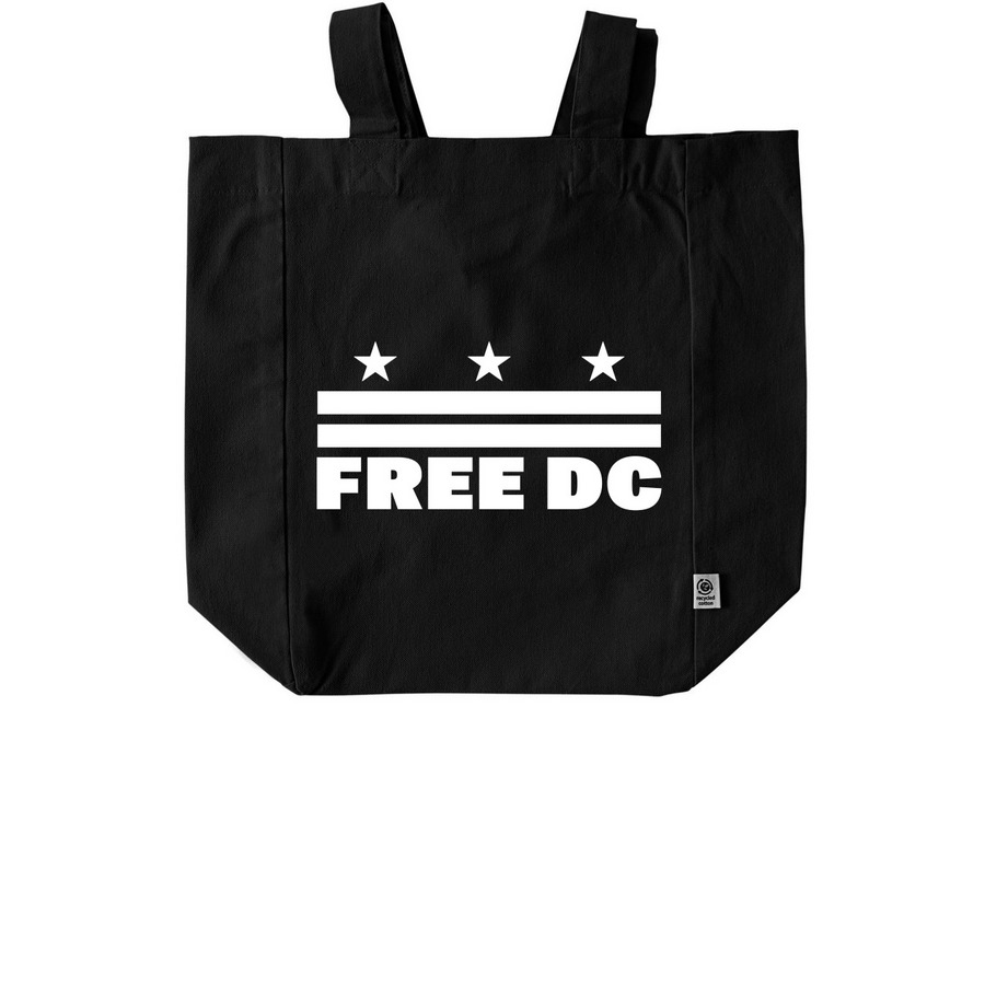 Free DC Tote Bags, a Black Recycled Cotton Tote Bag