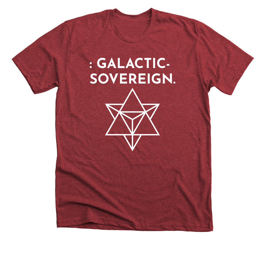 : GALACTIC-SOVEREIGN., a Heather Canvas Red Premium Unisex Tee