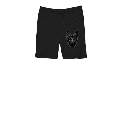 Shepherd pup shorts, a Black Midweight Fleece Shorts