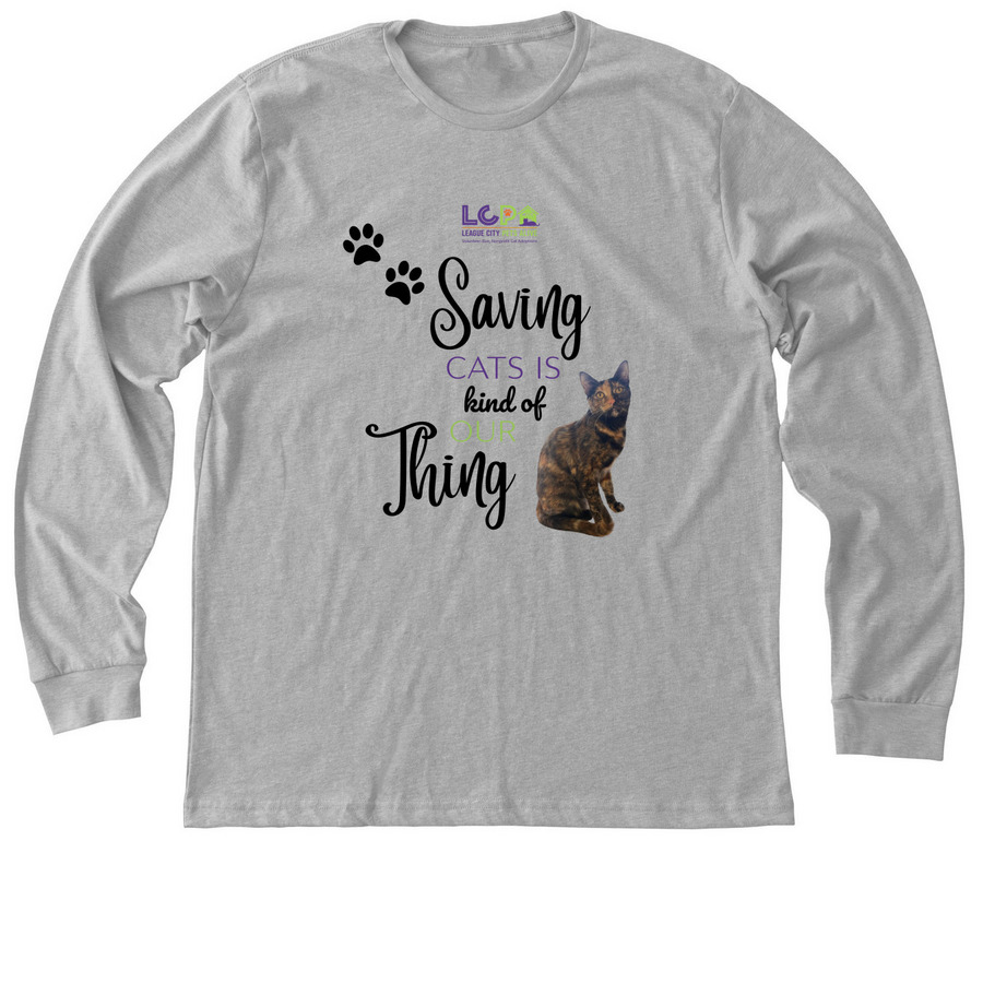 Saving Cats is Kind of Our Thing Apparel, a Athletic Heather Premium Long Sleeve Tee