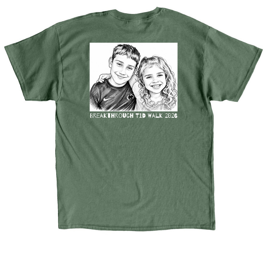 Sugars Sibs 2026, a Military Green Classic Unisex Tee (back-view)