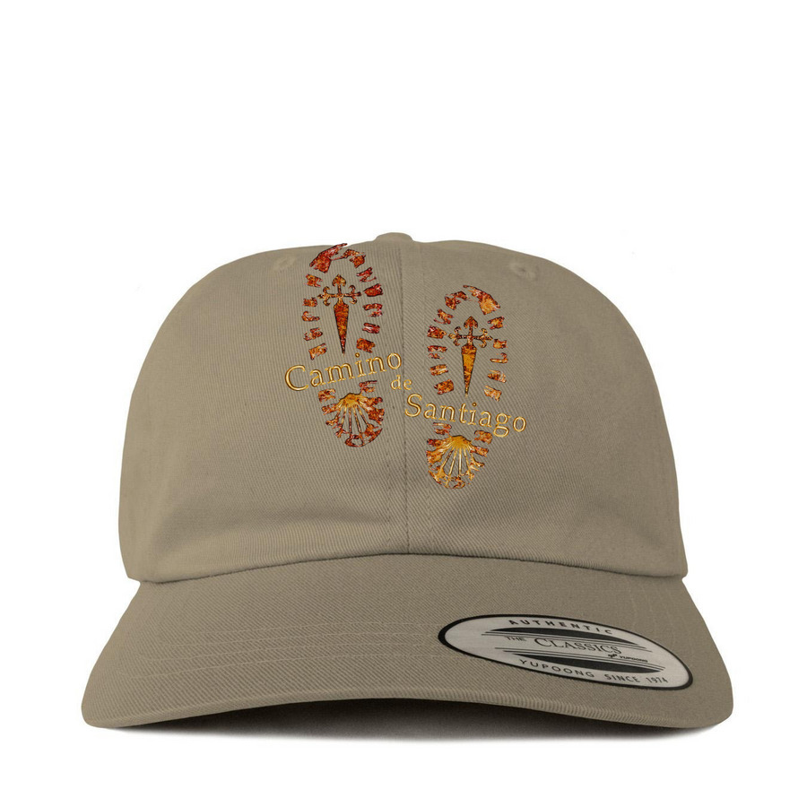 Camino boot prints hat, a Khaki Printed Classic Baseball Cap