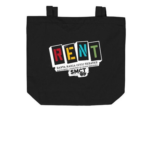 RENT tote bag, a Black Organic Cotton Tote Bag