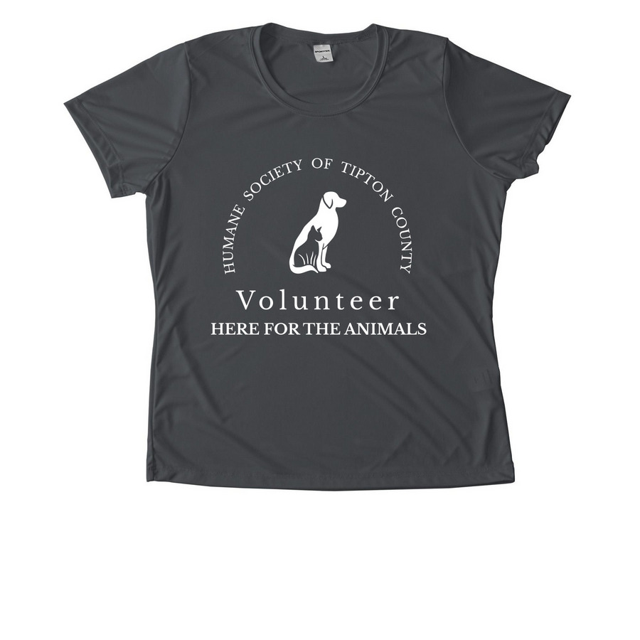 HSTC Volunteers- Here for the Animals-Women's, a Iron Grey Women's Performance Tee