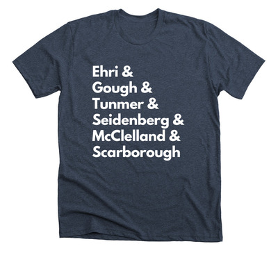 Names in SoR, a Heather Midnight Navy Premium Unisex Tee