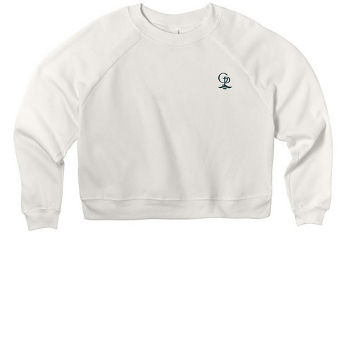 Women's Cropped Crewneck, a Vintage White Women's Premium Cropped Raglan Sweatshirt