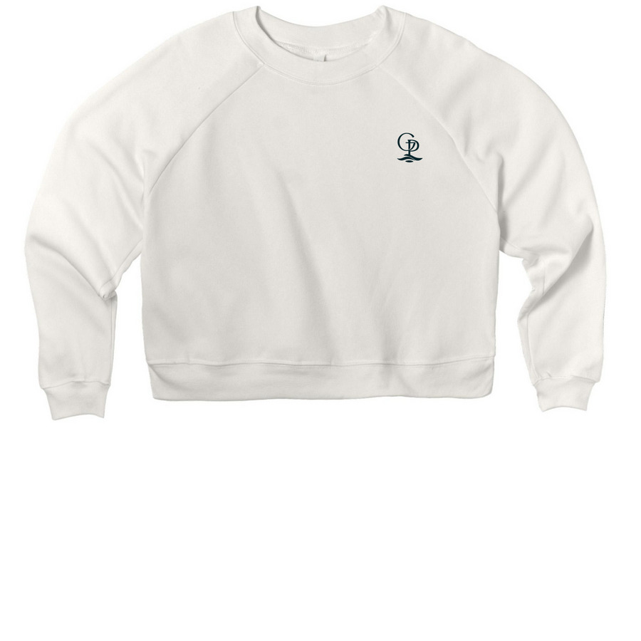 Women's Cropped Crewneck, a Vintage White Women's Premium Cropped Raglan Sweatshirt