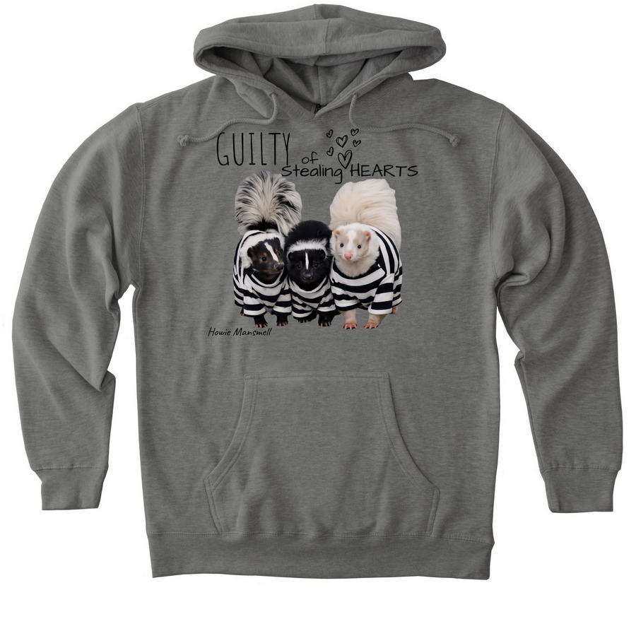 Stealing Hearts, a Gunmetal Heather Heavyweight Pullover Hoodie