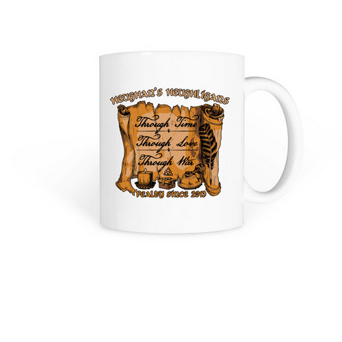 Heughligans 13th Anniversary Mugs, a White Coffee Mug