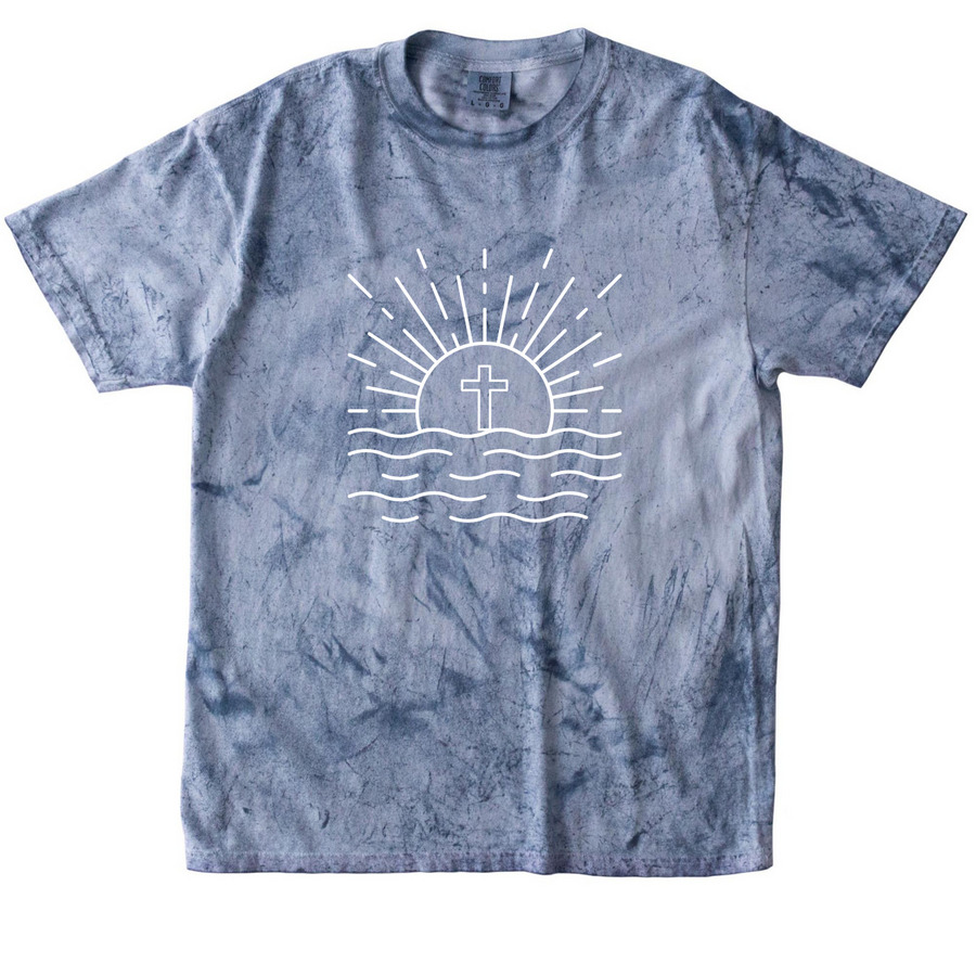 Sunny Cross Tie-Dye Adult (Summer Edtion)&nbsp;, a Ocean Comfort Colors Colorblast Tee