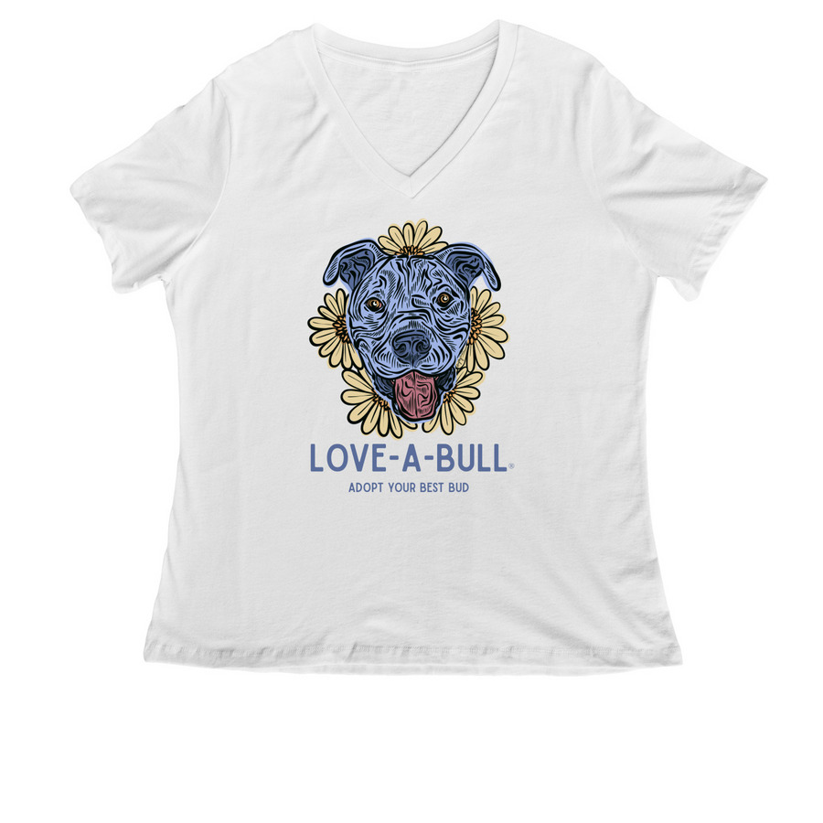 Adopt Your Best Bud, a White Women's Relaxed V-Neck Tee