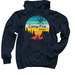 Camp Fire Alaska- Retro Sunset, a Navy Pullover Hoodie