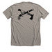 Color Flag Front / Hatchet and Flintlock Back, a Heather Stone Premium Unisex Tee (back-view)