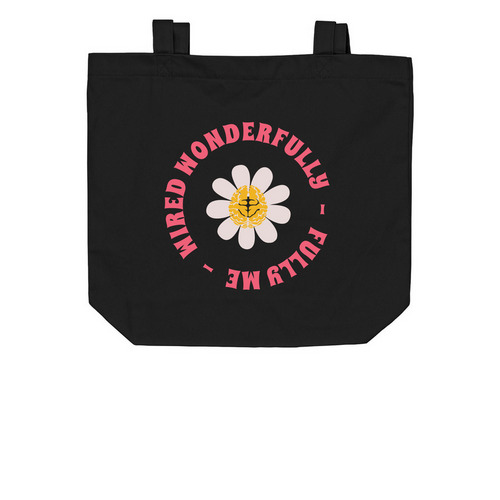Wired Wonderfully, a Black Organic Cotton Tote Bag