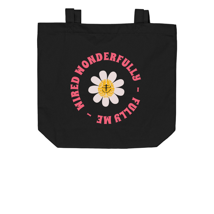 Wonderfully wired, a Black Organic Cotton Tote Bag