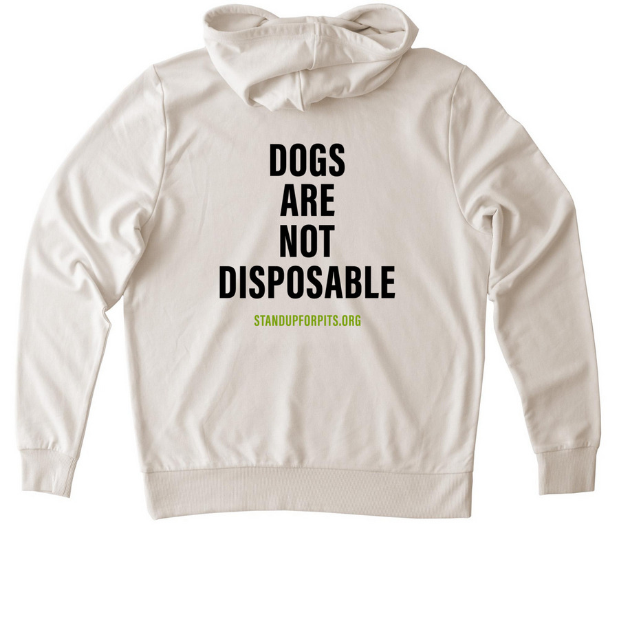 BORN INHERENTLY GOOD - ANGEL, a White Sand Allmade Organic French Terry Pullover Hoodie (back-view)