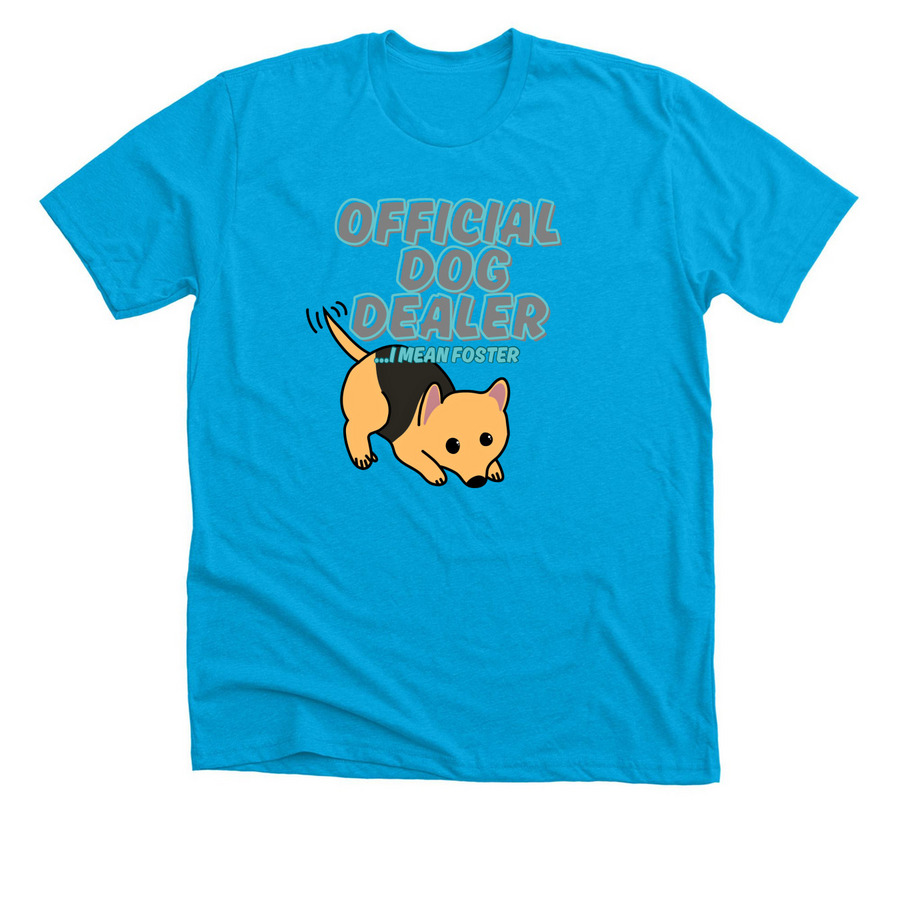 Official Dog Dealer, a Neon Blue Premium Unisex Tee