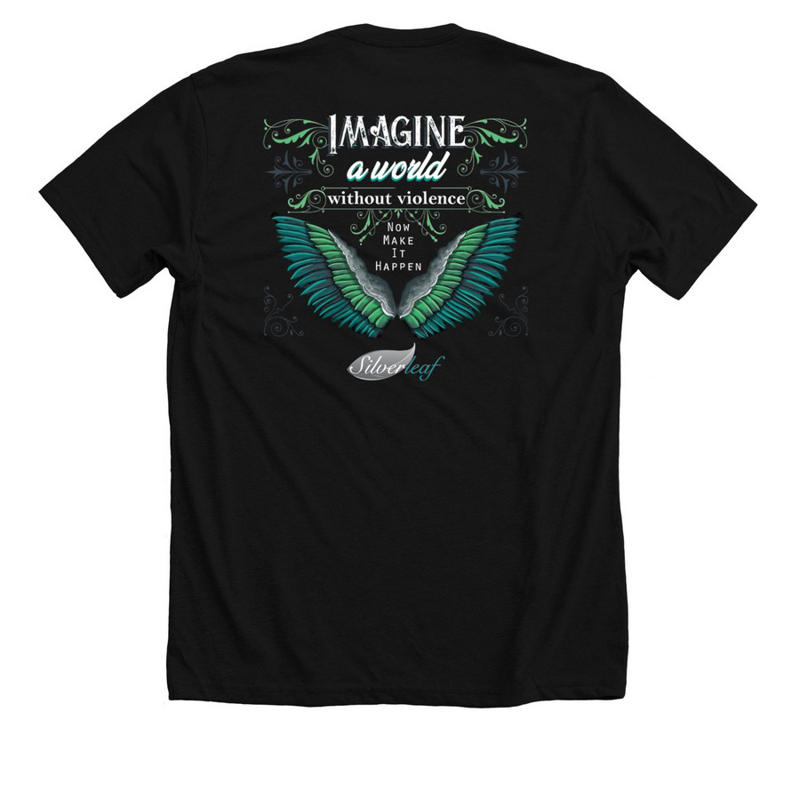 IMAGINE, a Solid Black Blend Premium Unisex Tee (back-view)