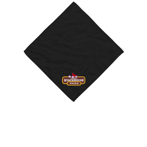 Stackhouse Park Logo Bandana, a Black Cotton Bandana