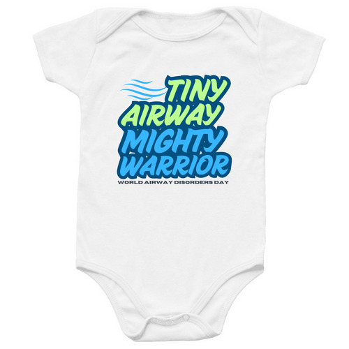 Airway Disorders Day (Infant), a White Infant Onesie
