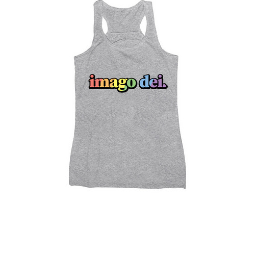 Imago Dei Pride (Light), a Athletic Heather Women's Racerback
