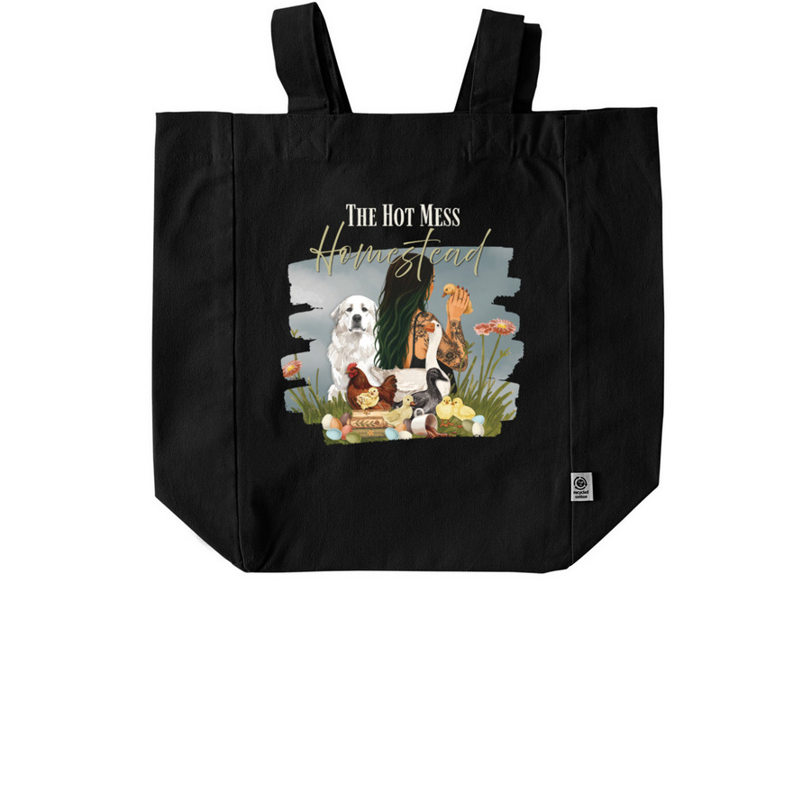 THMH full logo totes, a Black Recycled Cotton Tote Bag