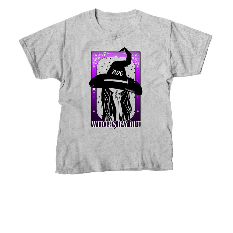 Tarot Card: Witches Day Out 2026, a Sport Grey Youth Unisex Tee