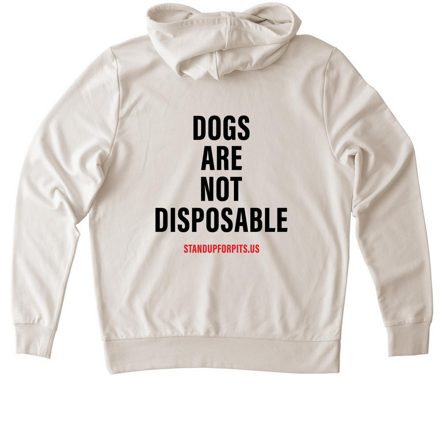 BAN BREEDING - SALLY, a White Sand Allmade Organic French Terry Pullover Hoodie (back-view)