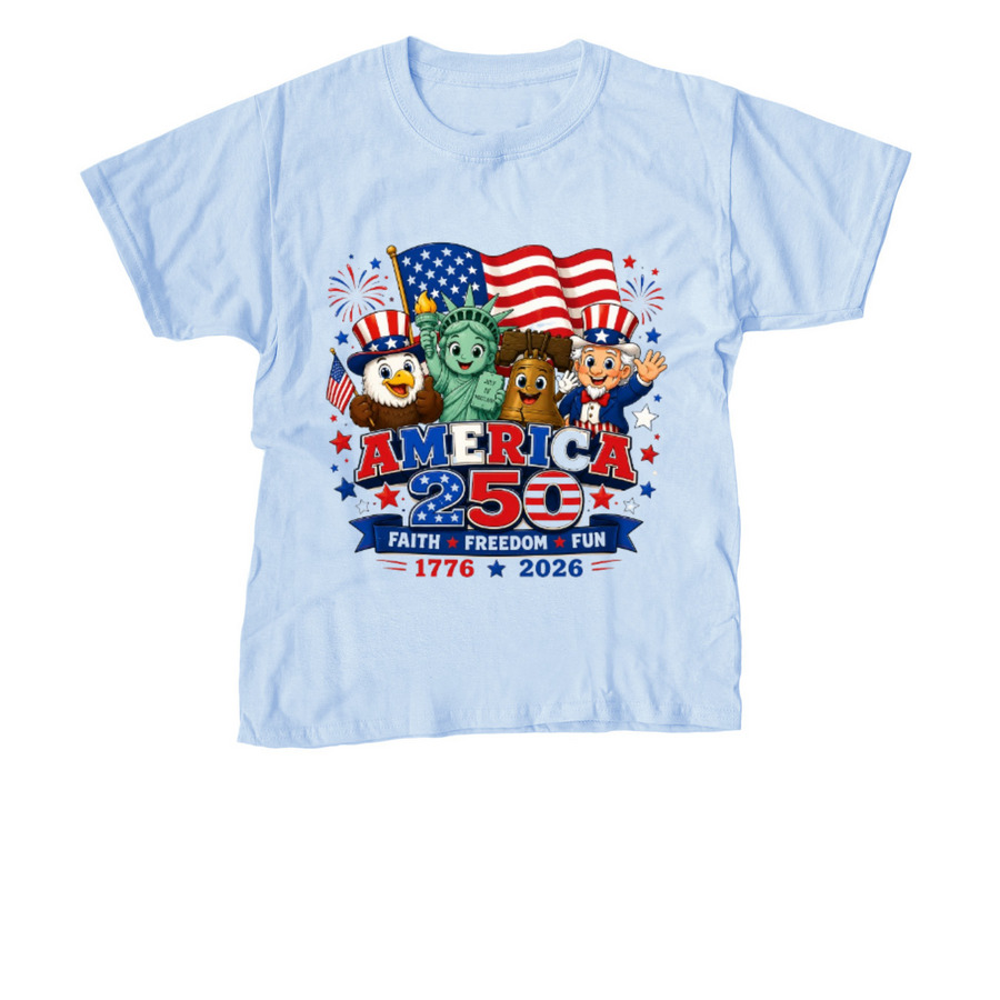 Kid's: American Children, a Light Blue Youth Unisex Tee