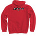 Bunch of Friends Merch, a Red Pullover Hoodie (back-view)