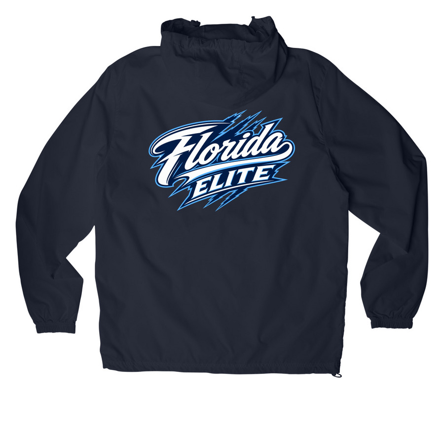 Florida Elite Rainy Day, a True Navy Packable Anorak (back-view)