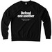 Wear it Loud: A Shirt to Remember (in white), a Deep Black Allmade Organic French Terry Crewneck Sweatshirt