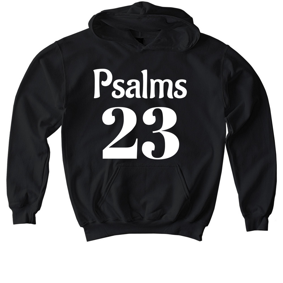 psalms 23, a Black Softstyle Youth Pullover Hoodie