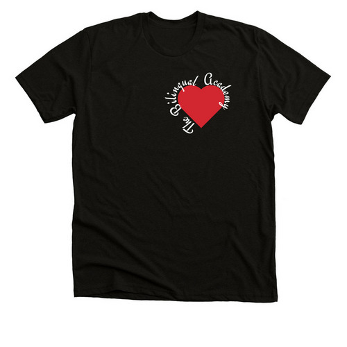 The Bilingual Academy--Valentine's Day, a Solid Black Blend Premium Unisex Tee