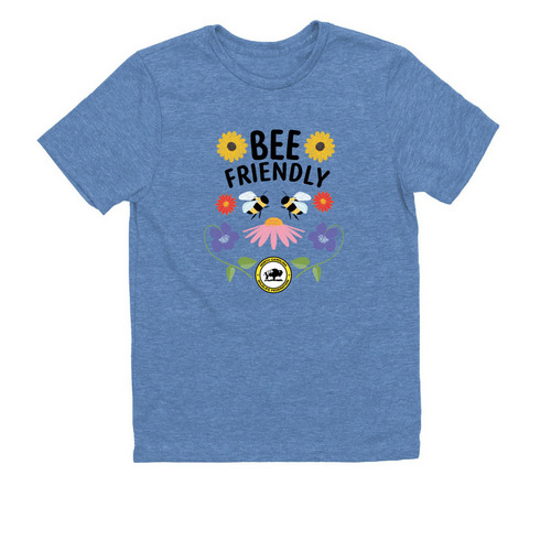 Youth Bee Friendly, a Azure Blue Allmade Youth Eco Triblend Tee
