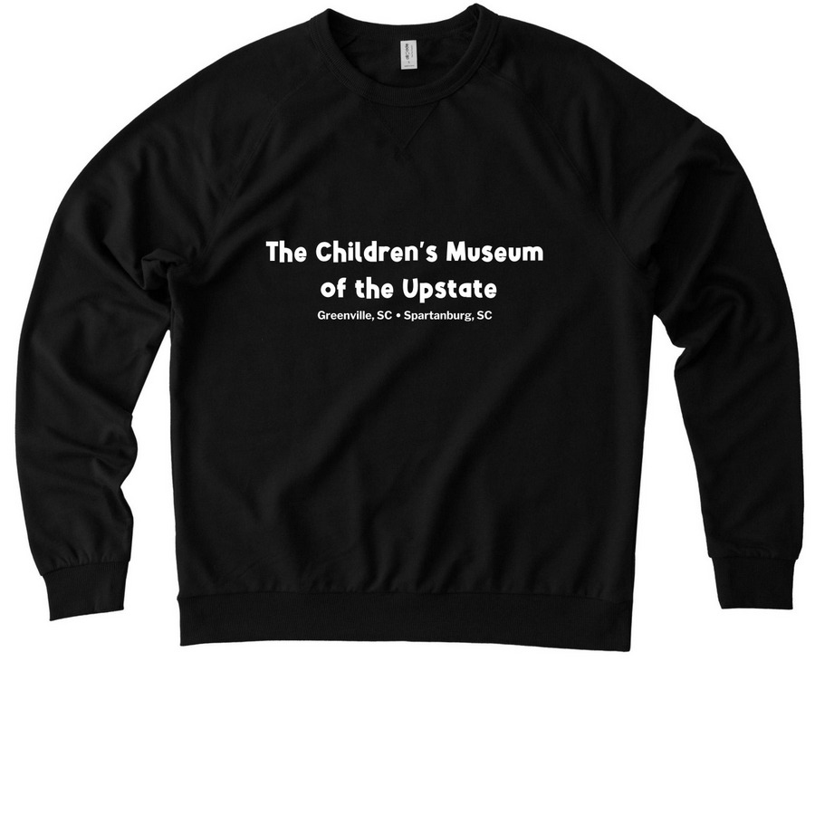 TCMU Hoodie or Sweatshirt with Locations, a Deep Black Allmade Organic French Terry Crewneck Sweatshirt