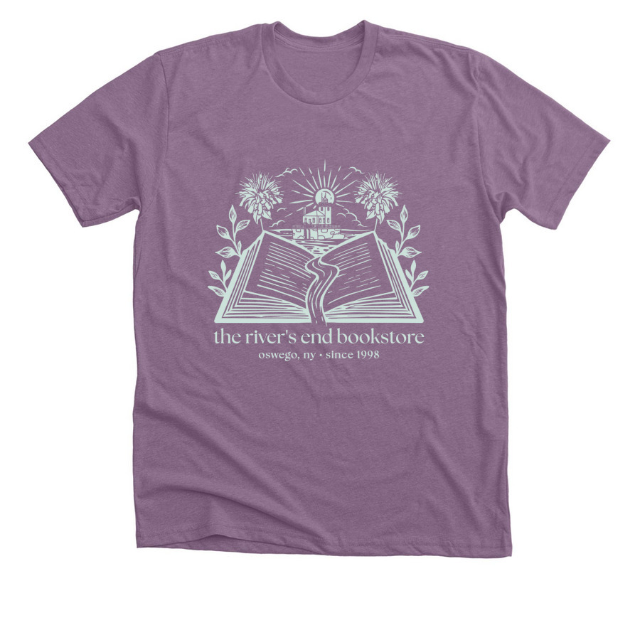 river's end bookstore shirt, a Heather Purple Premium Unisex Tee