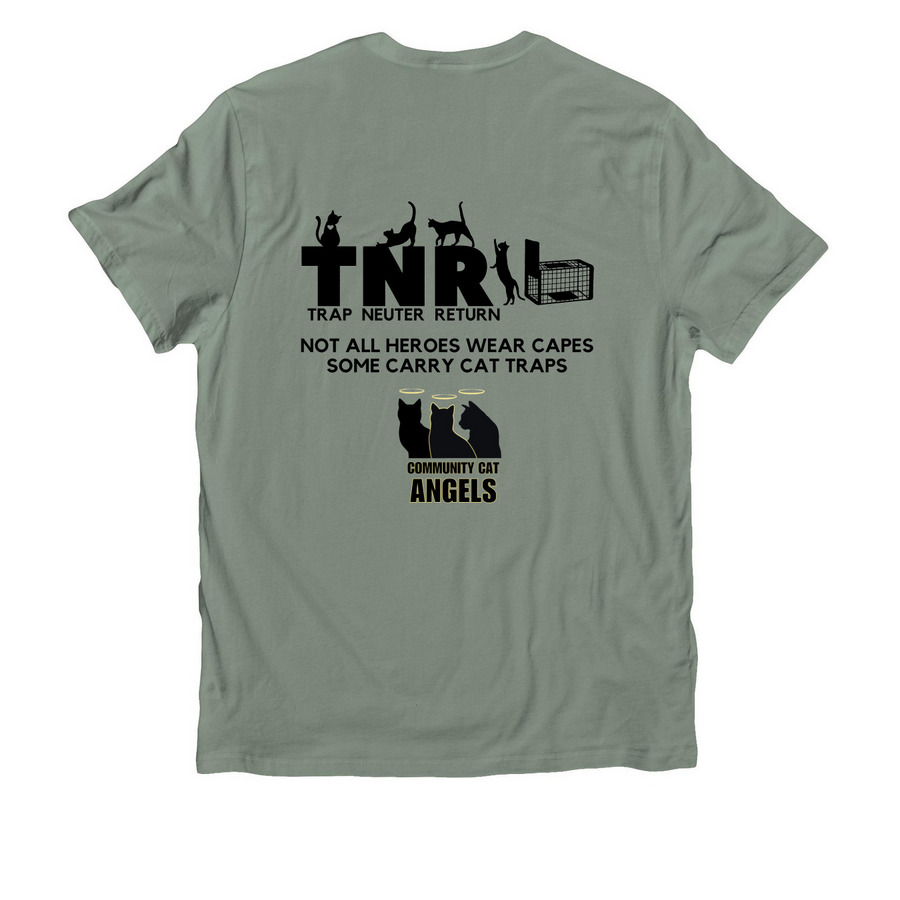 TNR Heroes, a Matcha Green Allmade Organic Cotton Unisex Tee (back-view)