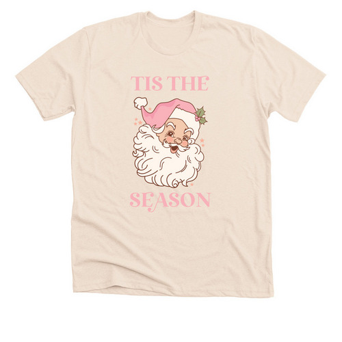 Pink Santa, a Heather Soft Cream Premium Unisex Tee