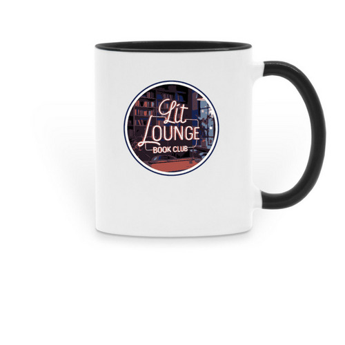Lit Lounge Book Club Mug, a Black Two-Tone Ceramic Mug