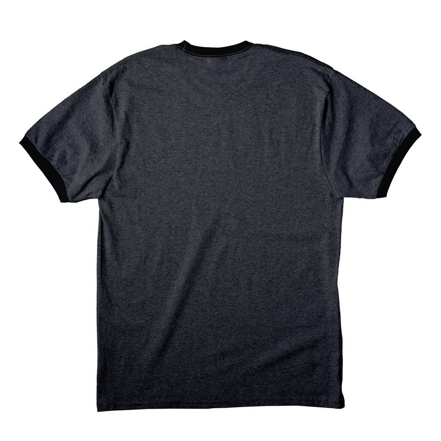 Sporty Collection, a Dark Heather Grey/ Jet Black Cotton Ringer Tee (back-view)