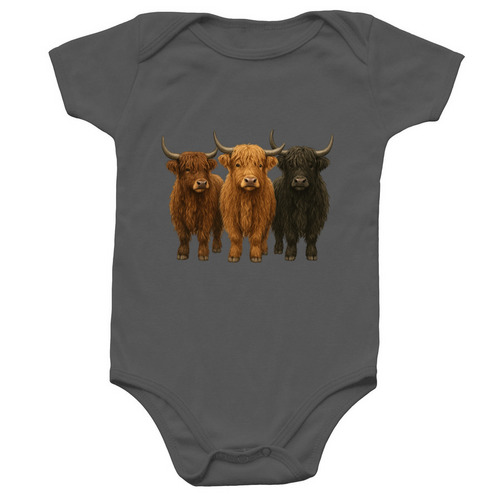 Highland Cows- Infant, a Charcoal Infant Onesie