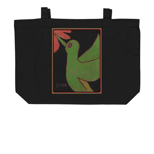 Brian's Swag bags!, a Black Large Organic Cotton Tote Bag
