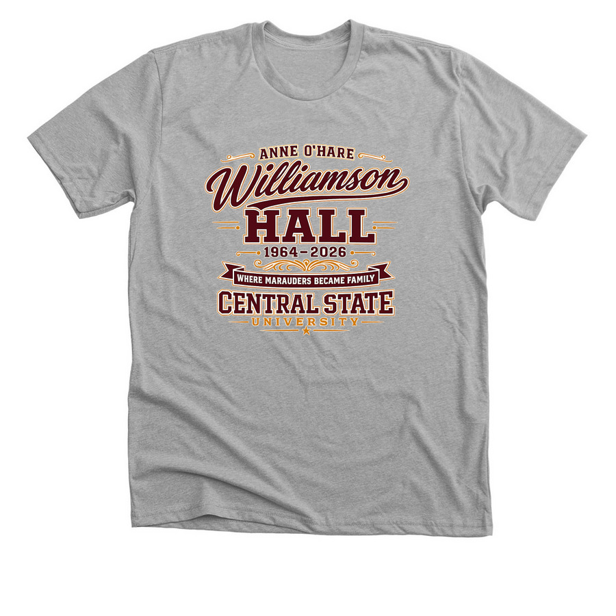 ANNE O'HARE WILLIAMSON HALL, a Athletic Heather Premium Unisex Tee