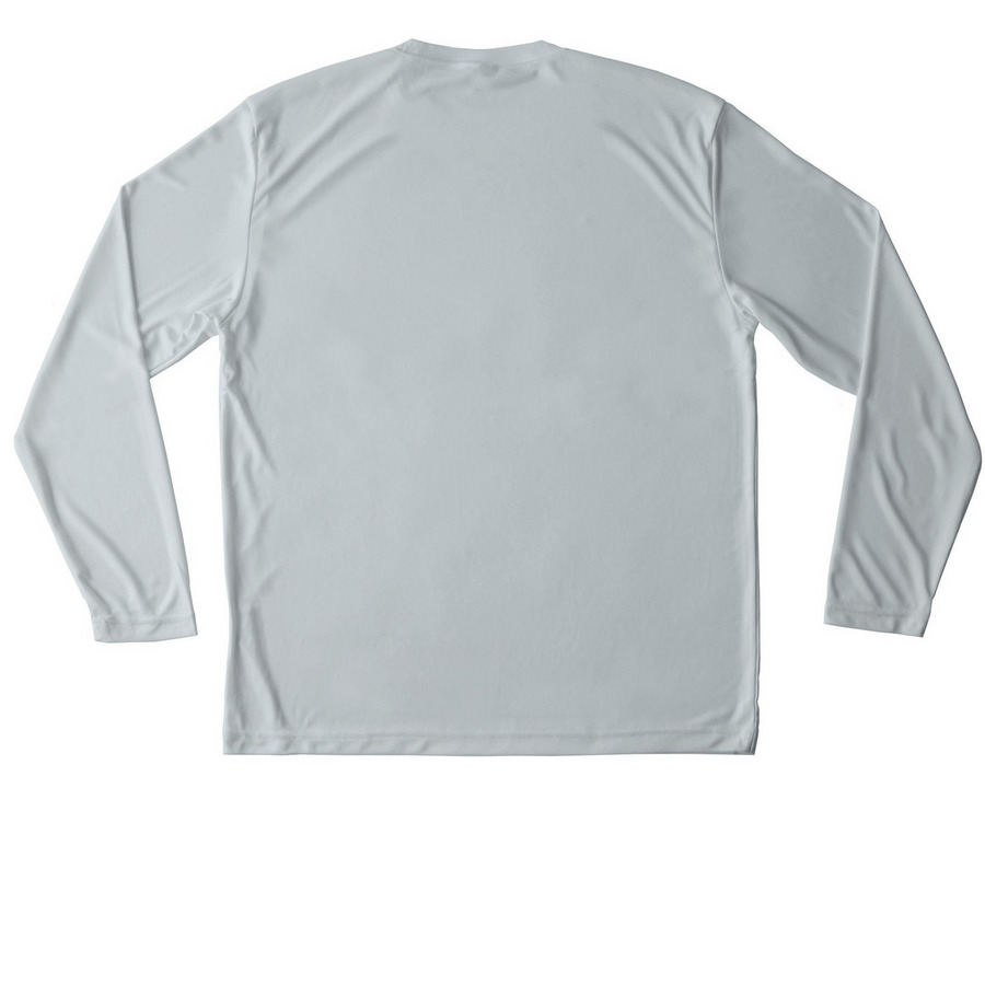 Lupus Colorado Activewear, a Silver Unisex Performance Long Sleeve Tee (back-view)