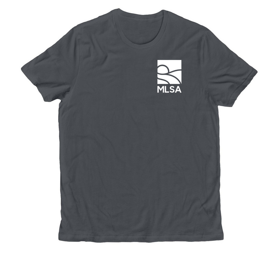 White MLSA Logo Shirts, a Terrain Grey Allmade Organic Cotton Unisex Tee