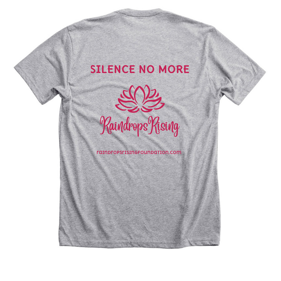 I WILL NOT STAY SILENT, a Athletic Heather Premium Unisex Tee (back-view)