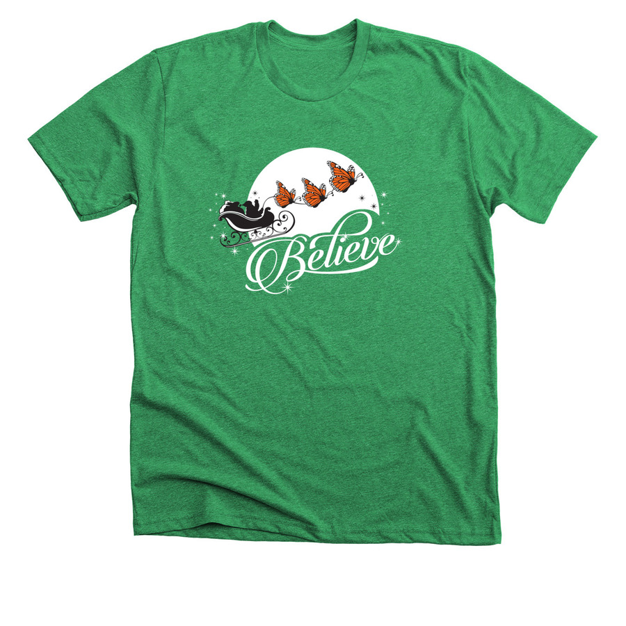 Believe Monarch Butterfly Christmas Shirts&nbsp;, a Heather Kelly Premium Unisex Tee